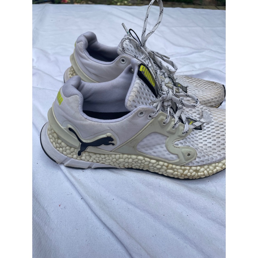Puma Hybrid Sky White Yellow Mesh Running Shoes 192575-08 Mens 7.5 Womens 9